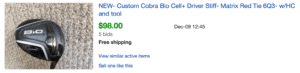 Sold eBay Listing for Cobra Bio Cell