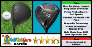 Photos, Review, Ranking, Pros, and Cons of Ping G SF Tec Driver 2016