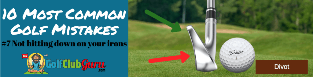 hit down on irons golf divot contact 