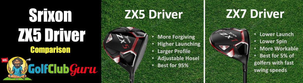 srixon zx5 vs zx7 driver difference comparison