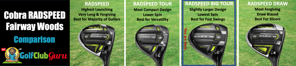 cobra radspeed fairway wood comparison differences